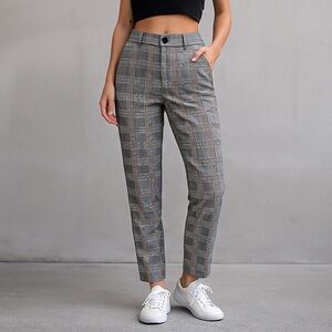 Jules & Leopold Black and White Plaid Pants